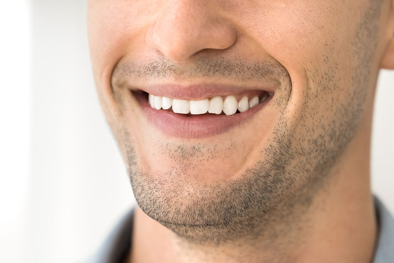 a man smiling